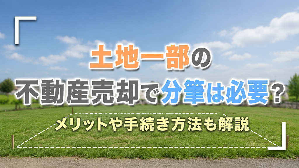 土地一部の不動産売却で分筆は必要？メリットや手続き方法も解説...の画像
