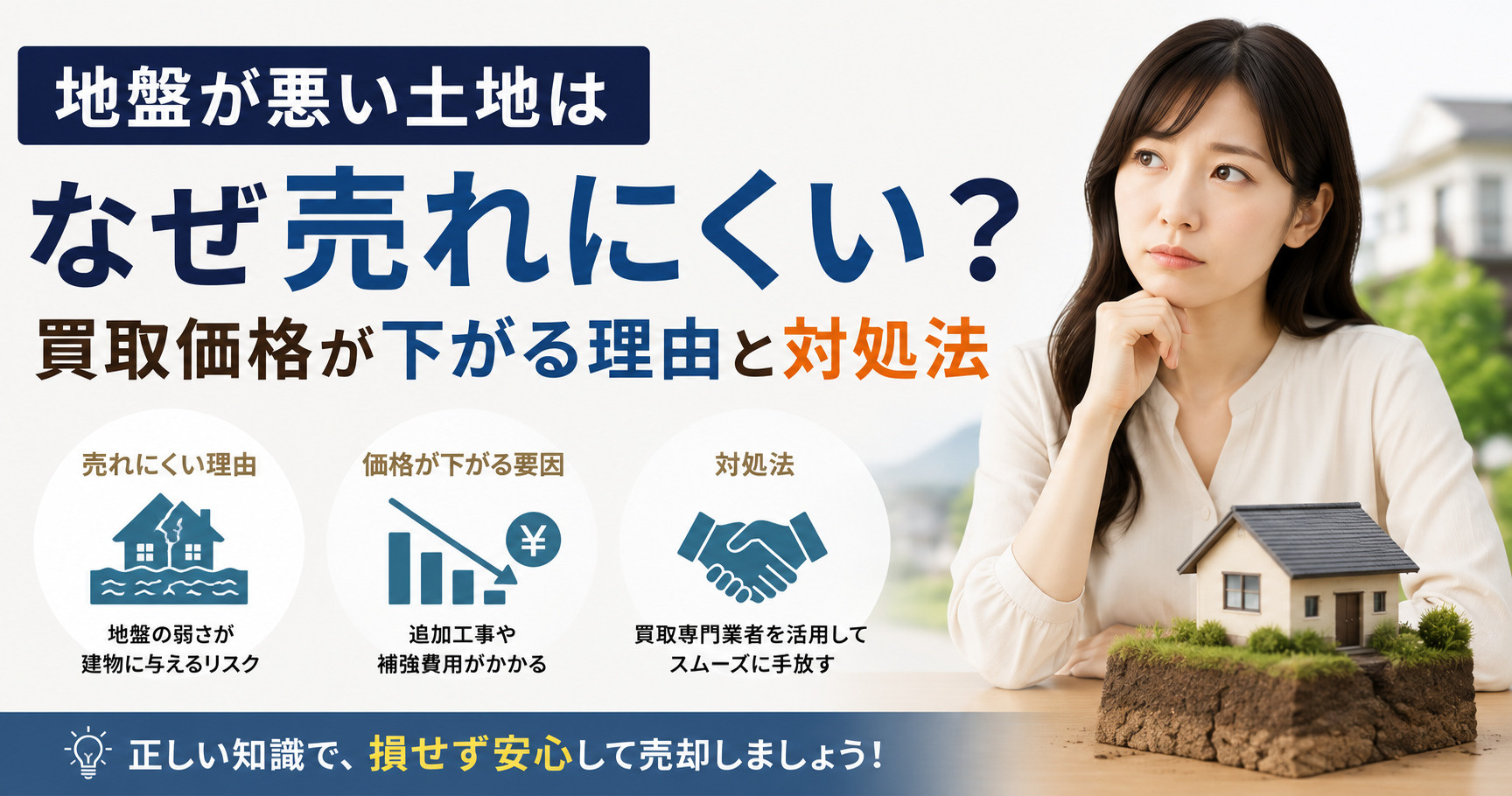 地盤悪い土地はなぜ売れにくい？買取価格が下がる理由と対処法の画像
