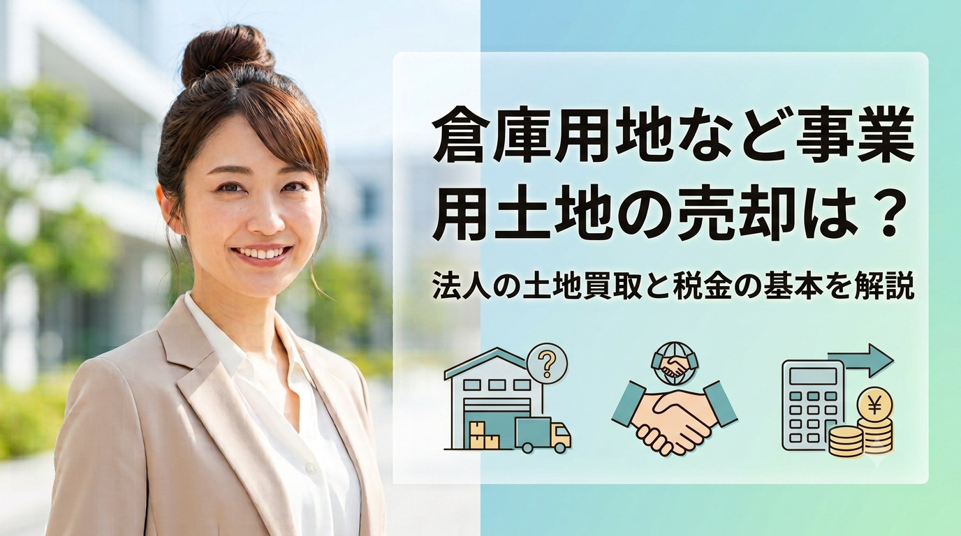 倉庫用地など事業用土地の売却は？法人の土地買取と税金の基本を...の画像