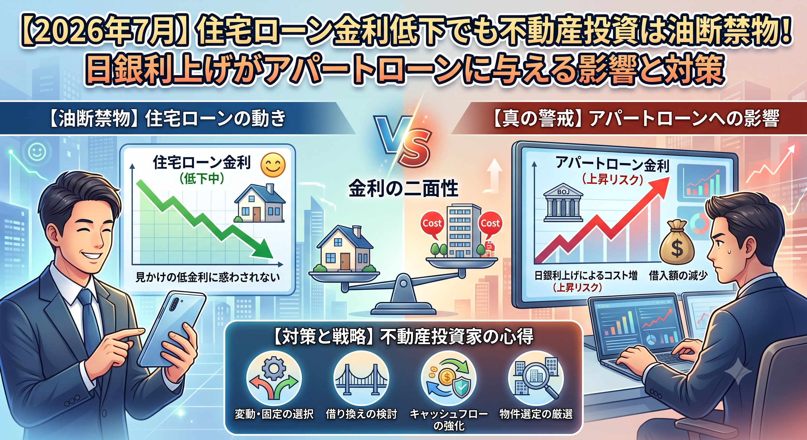 【2026年7月】住宅ローン金利低下でも不動産投資は油断禁物...の画像