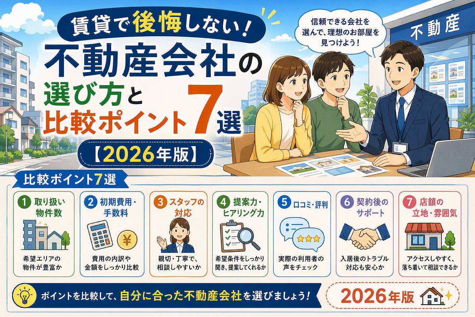 賃貸で後悔しない！不動産会社の選び方と比較ポイント7選【20...の画像