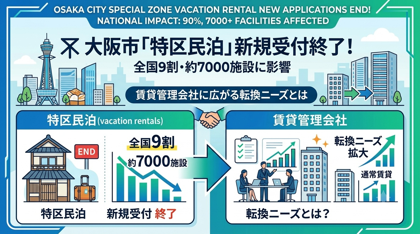 大阪市「特区民泊」新規受付が終了！全国9割・約7000施設に...の画像