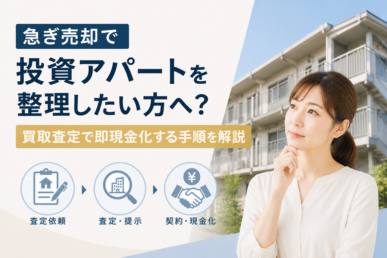 急ぎ売却で投資アパートを整理したい方へ？買取査定で即現金化す...の画像