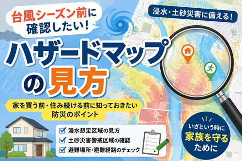 台風シーズン前に確認したい！ハザードマップの見方  ～家を買...の画像