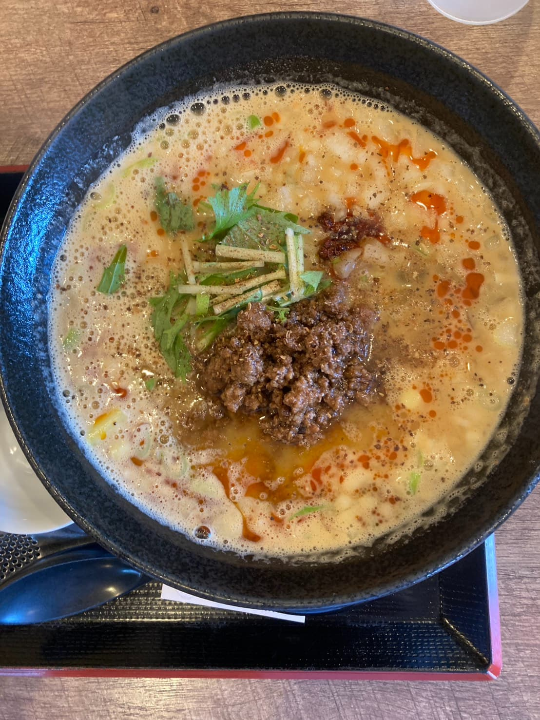 【新潟市東区】茉莉蔵の担々麺を実食！濃厚クリーミーなスープが...の画像