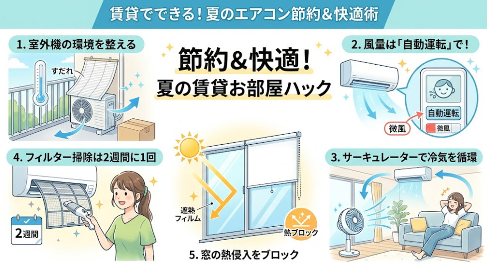 【エアコン代節約】今すぐできて効果抜群！賃貸で冷房効率を激変...の画像