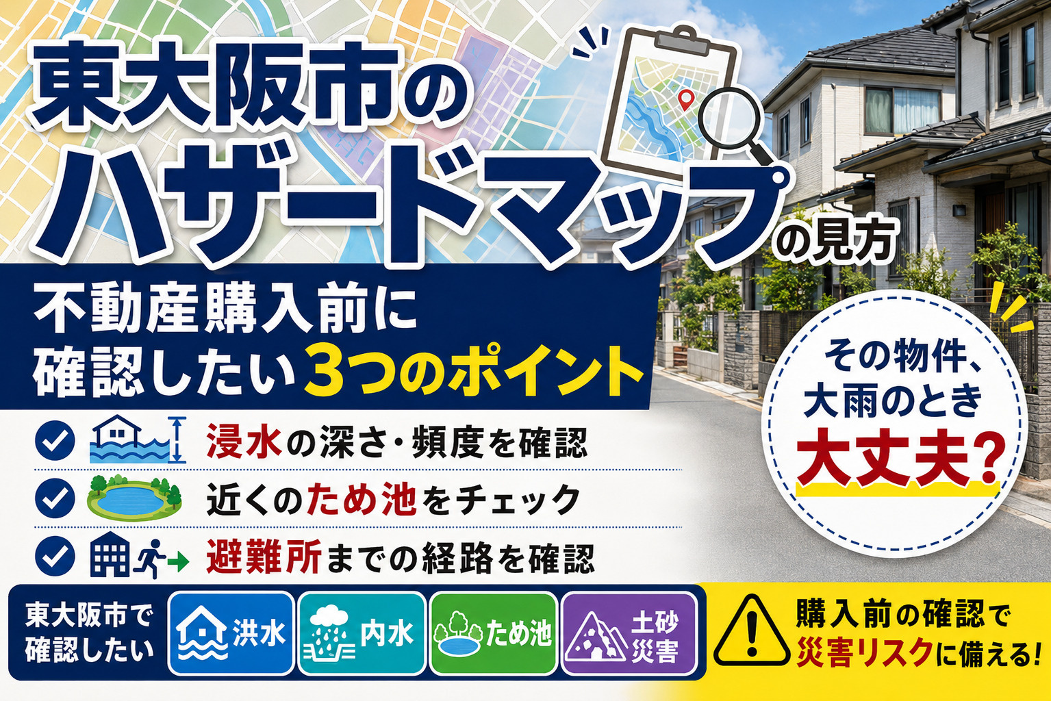 東大阪市のハザードマップの見方｜不動産購入前に確認したい3つ...の画像