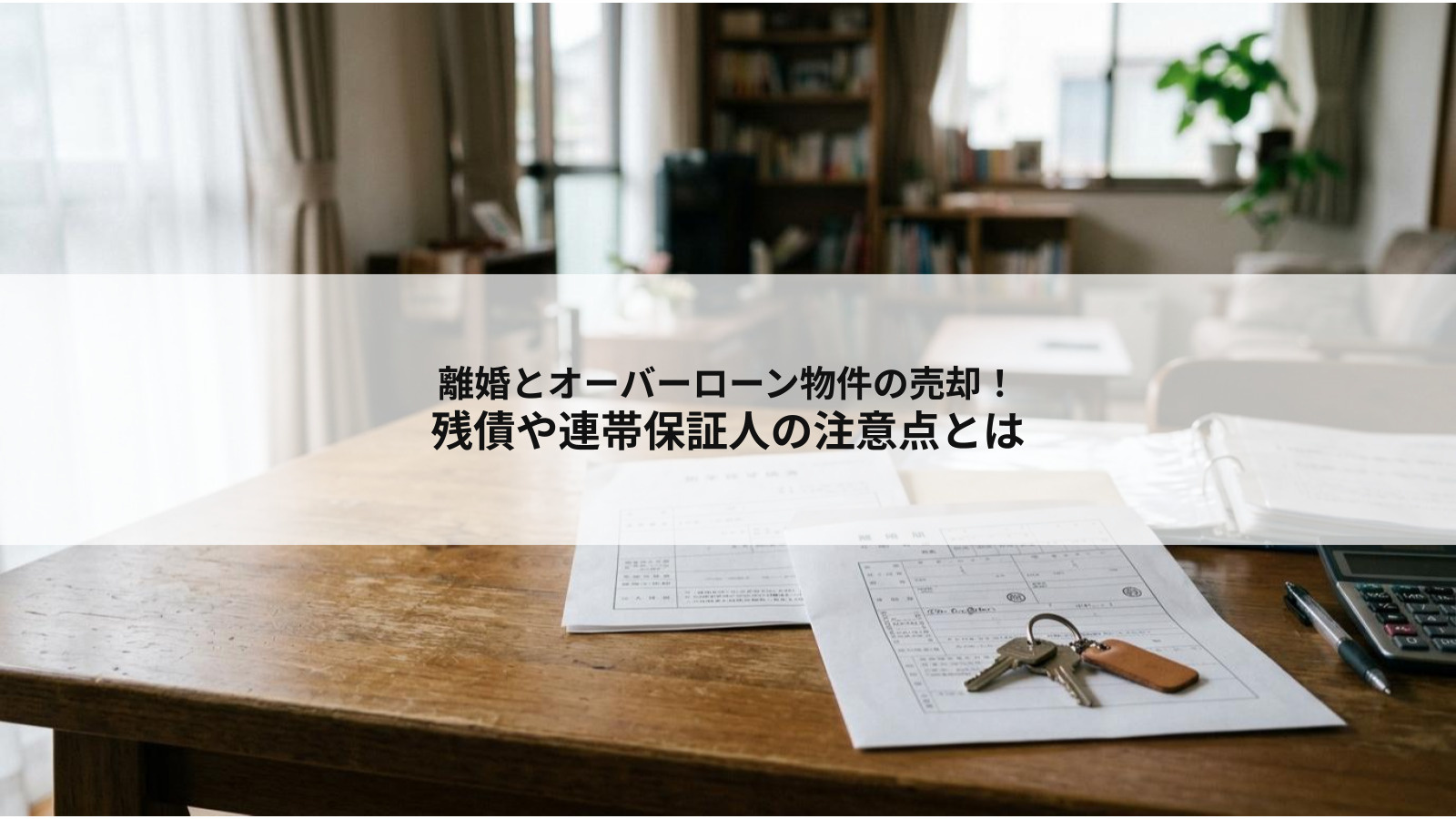 離婚とオーバーローン物件の売却！残債や連帯保証人の注意点とは...の画像
