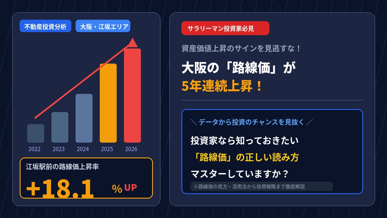 大阪の「路線価」5年連続上昇、江坂駅前は+18.1%―サラリ...の画像