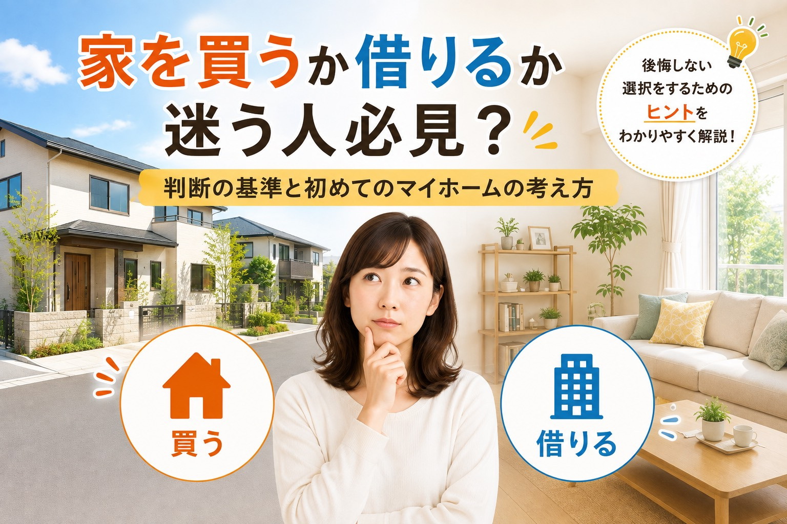家を買うか借りるか迷う人必見？判断の基準と初めてのマイホーム...の画像