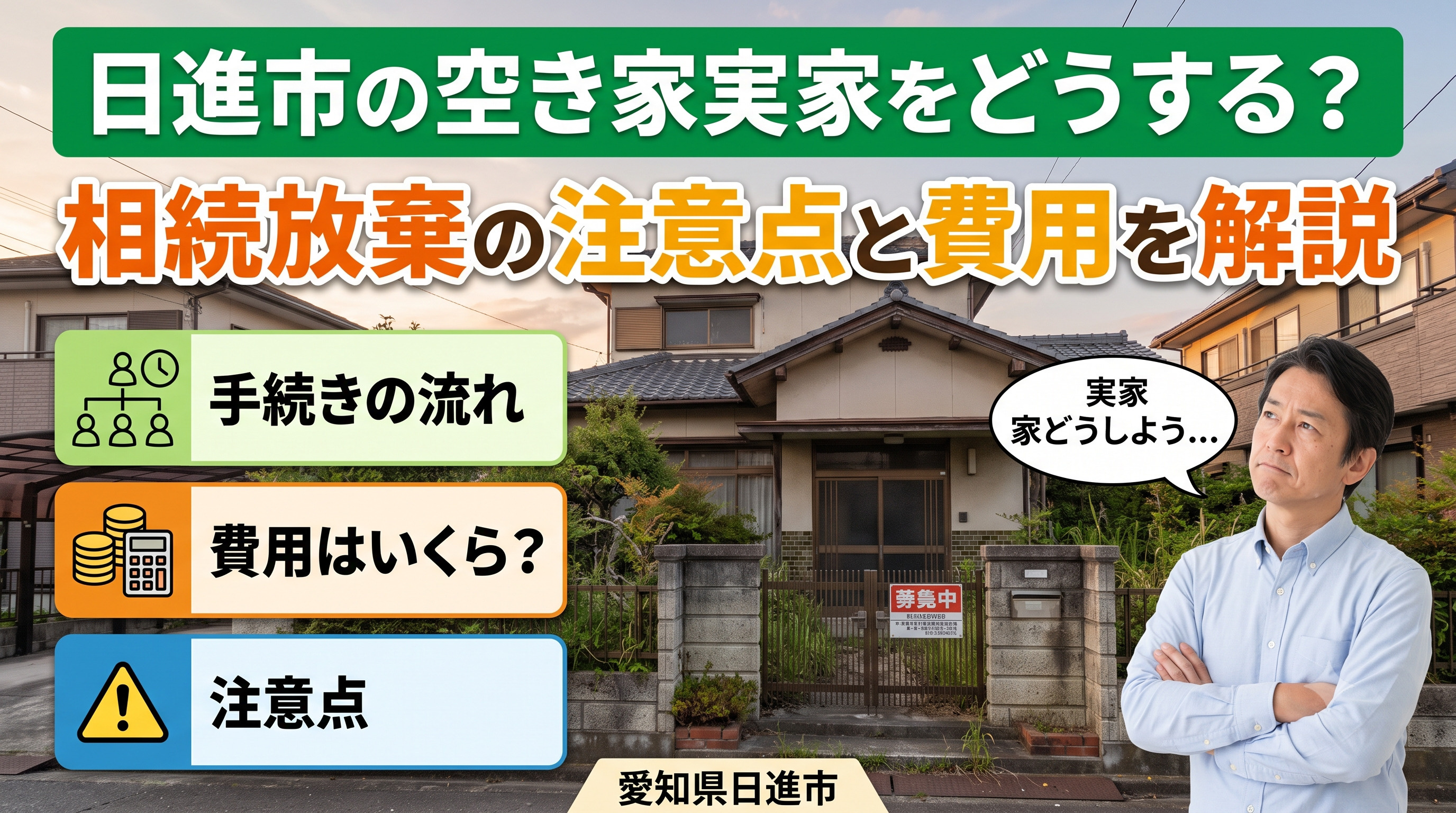 日進市の空き家実家をどうする？相続放棄の注意点と費用を解説の画像
