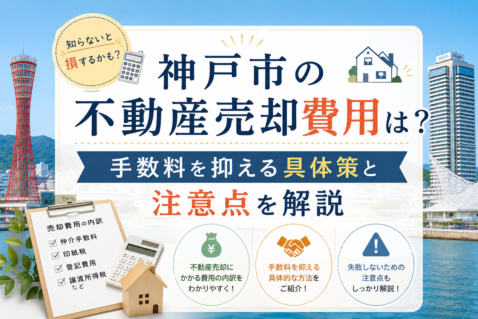 神戸市の不動産売却費用は？手数料を抑える具体策と注意点を解説...の画像