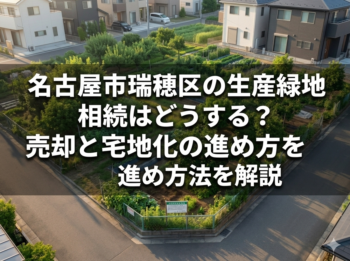 【名古屋市瑞穂区】の生産緑地相続はどうする？売却と宅地化の進...の画像