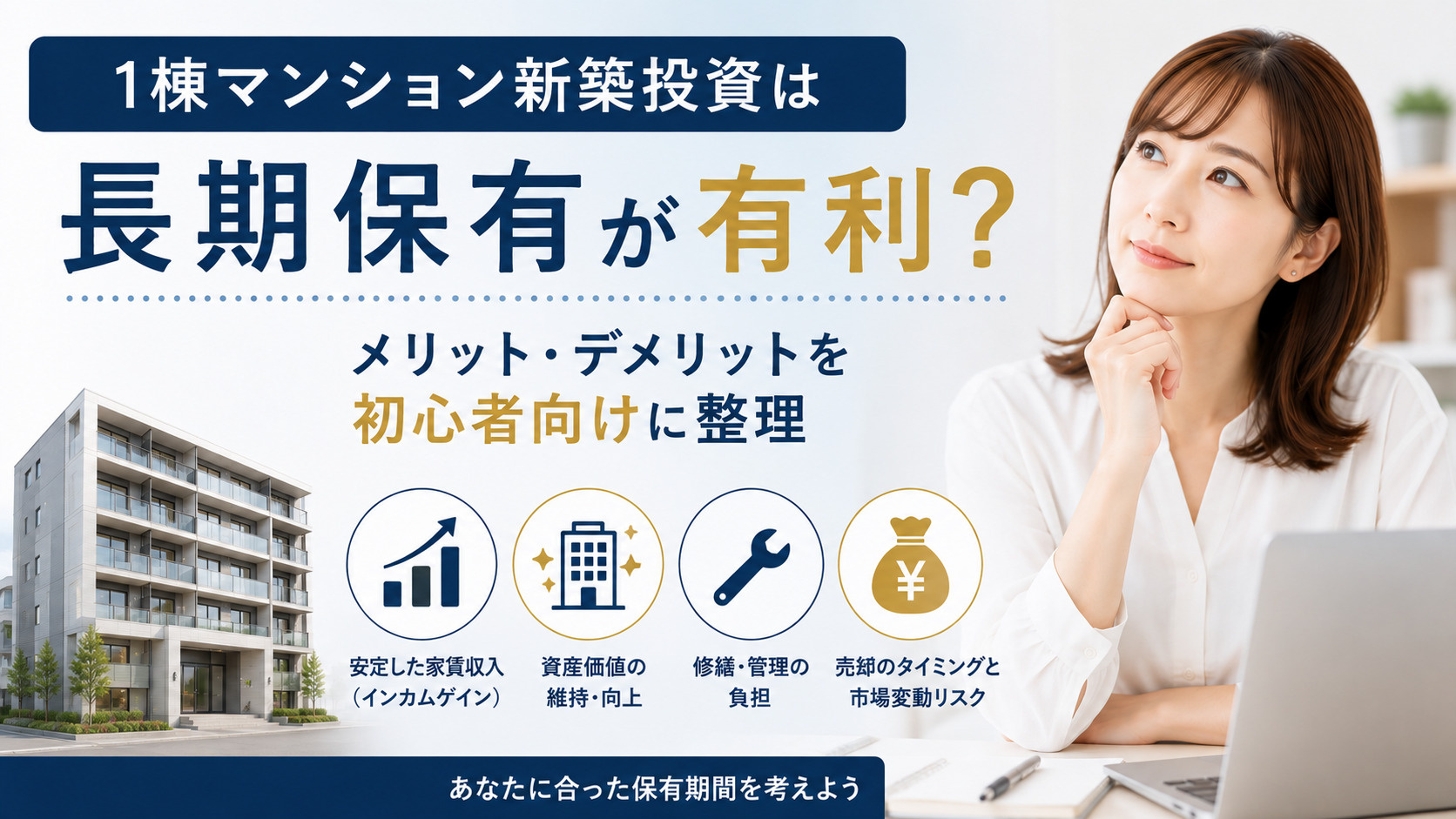 1棟マンション新築投資は長期保有が有利？メリットデメリットを...の画像