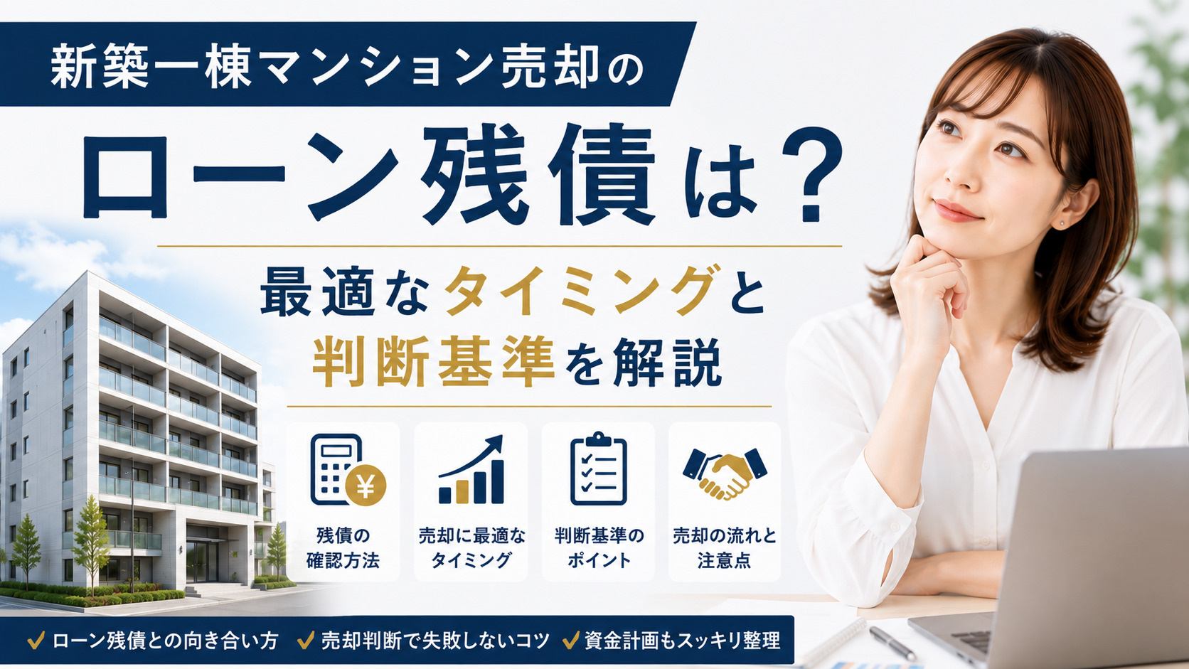 新築一棟マンション売却のローン残債は？最適なタイミングと判断...の画像