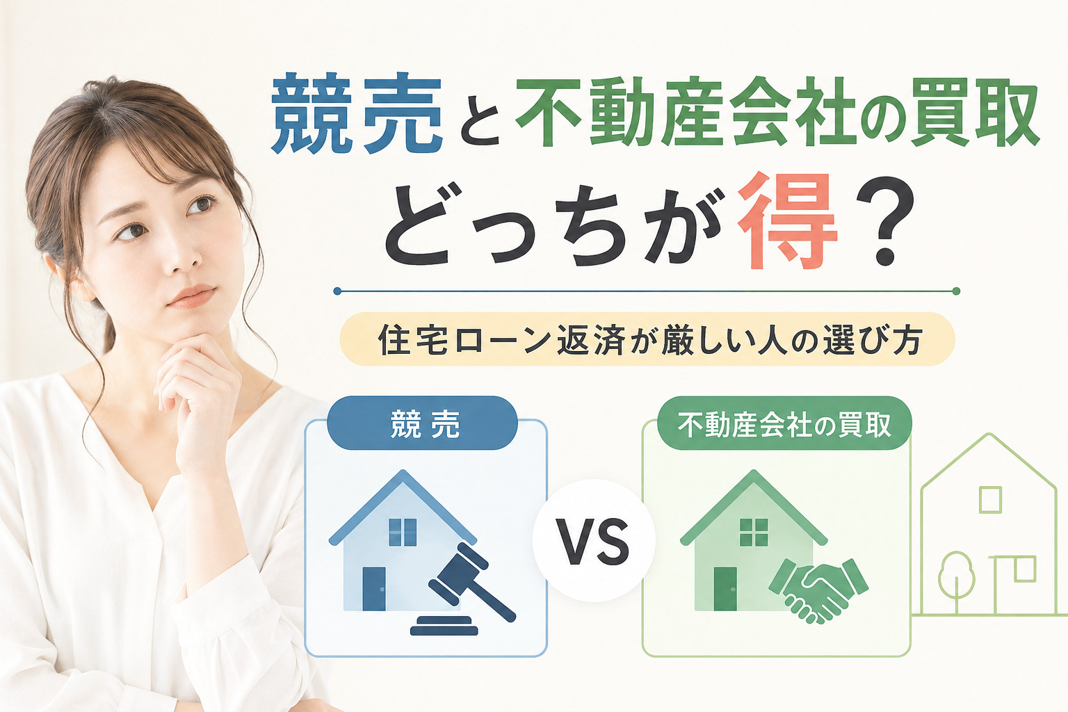 競売と不動産会社の買取どっちが得？住宅ローン返済が厳しい人の...の画像