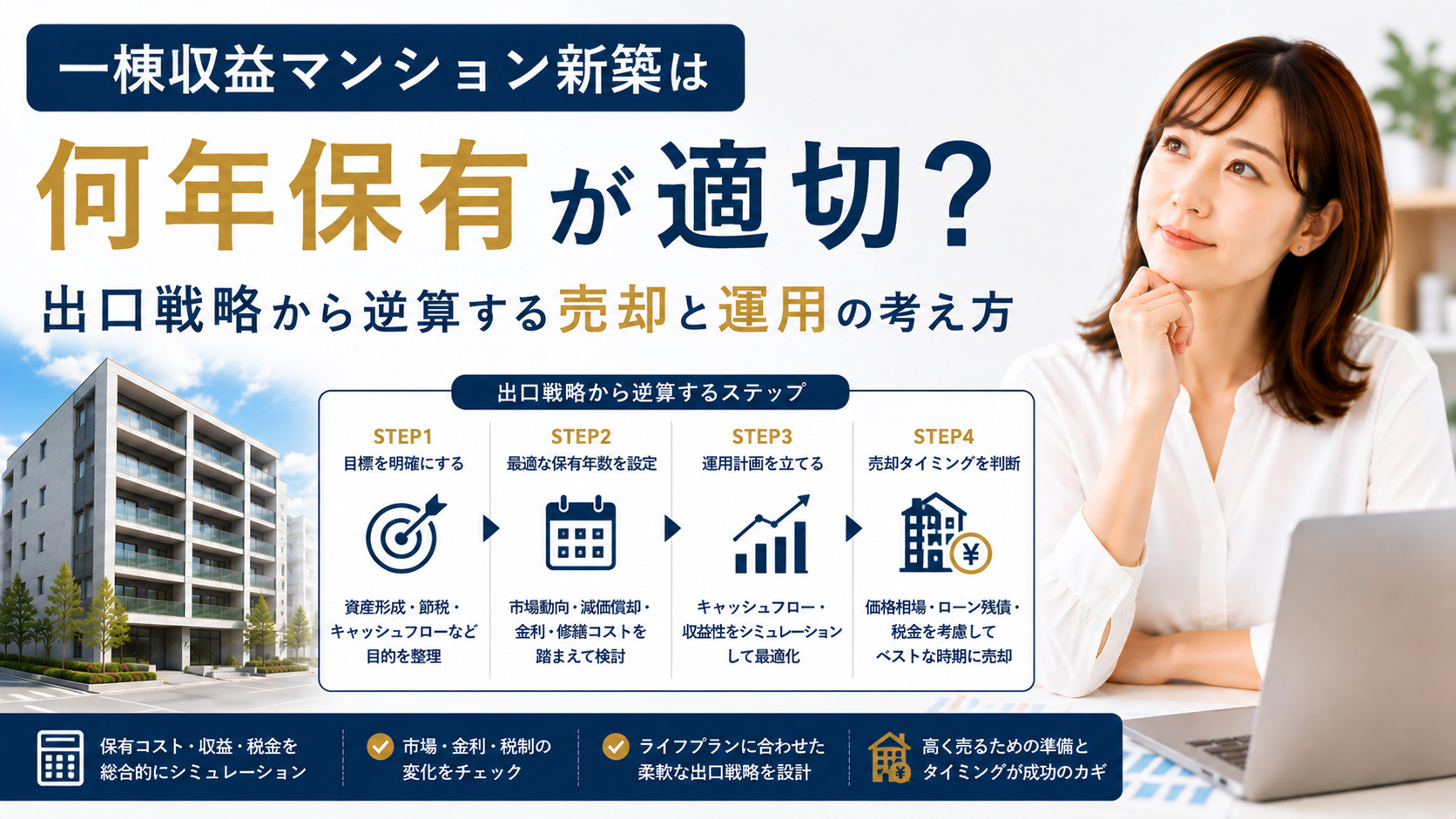 一棟収益マンション新築は何年保有が適切？出口戦略から逆算する...の画像