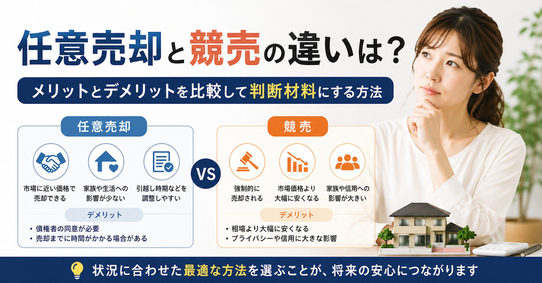 任意売却と競売の違いは？メリットとデメリットを比較して判断材...の画像