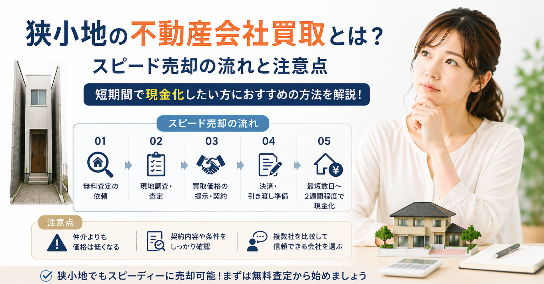 狭小地の不動産会社買取とは？スピード売却の流れと注意点の画像