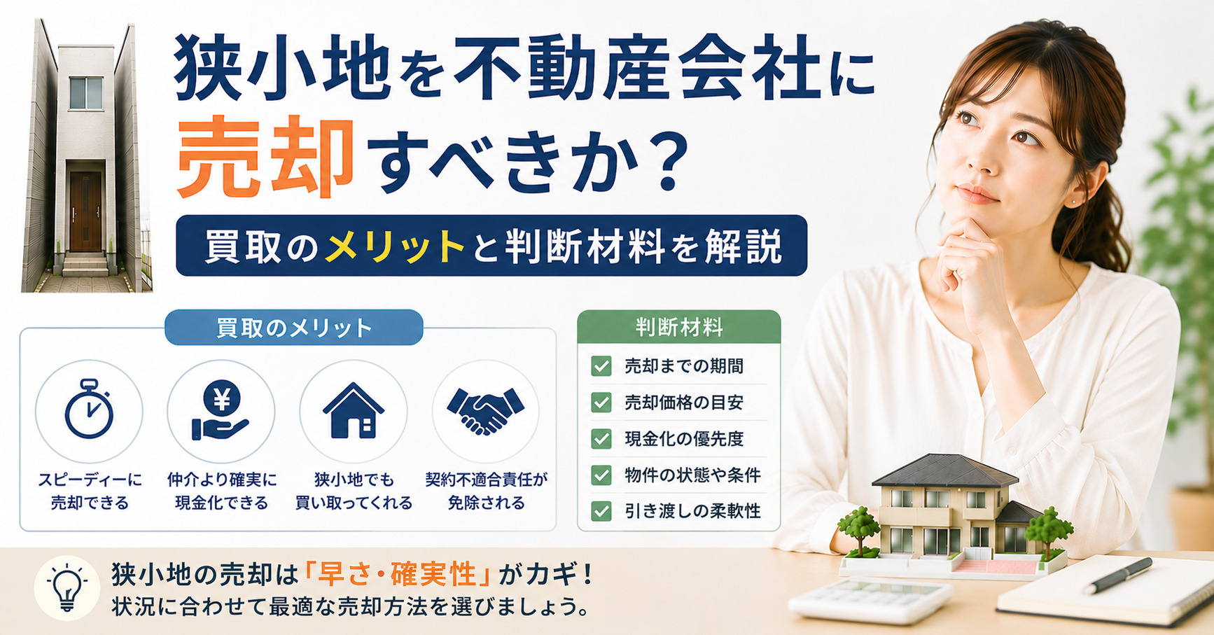 狭小地を不動産会社に売却すべきか？買取のメリットと判断材料を...の画像