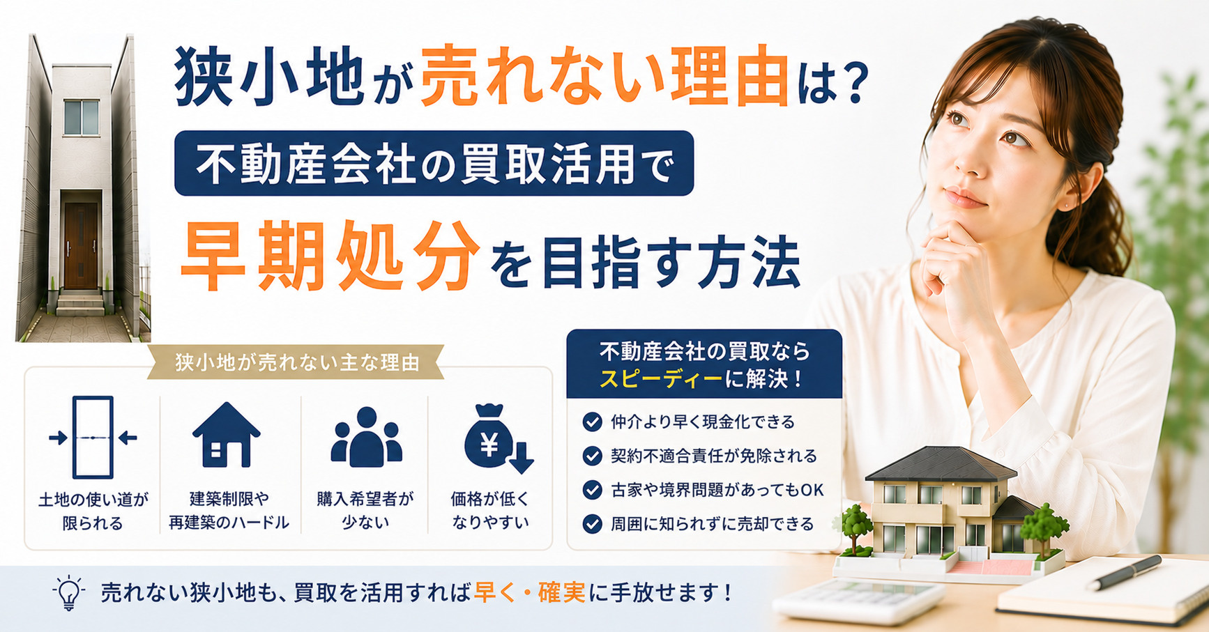 狭小地が売れない理由は 不動産会社の買取活用で早期処分を目指...の画像