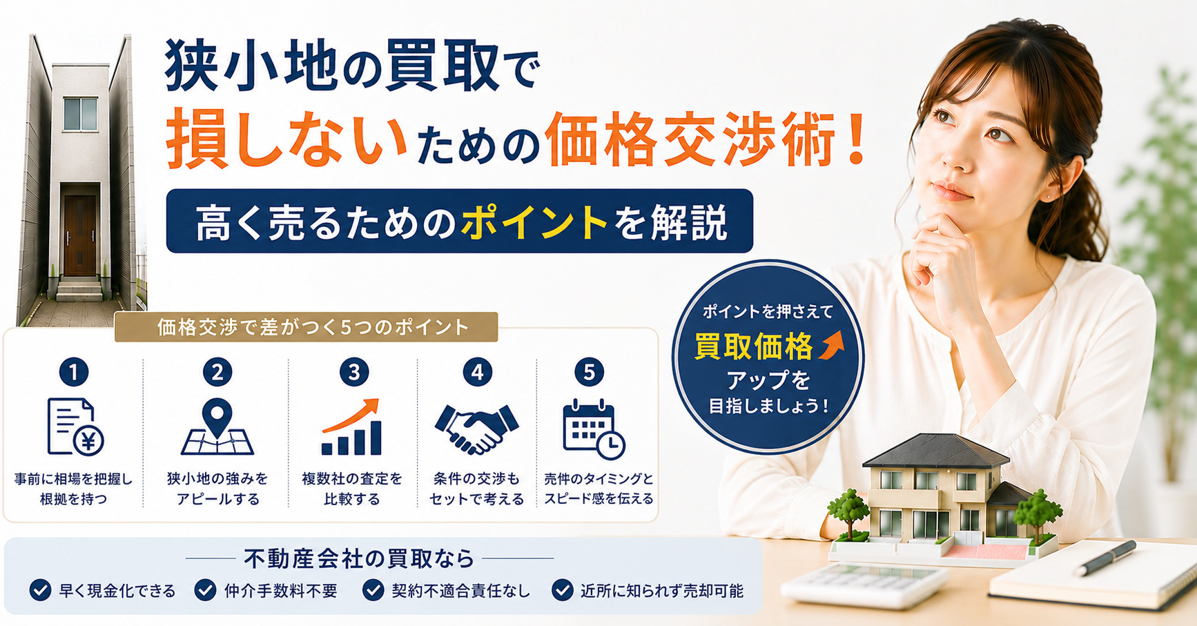 狭小地の買取で損しないための価格交渉術！高く売るためのポイン...の画像