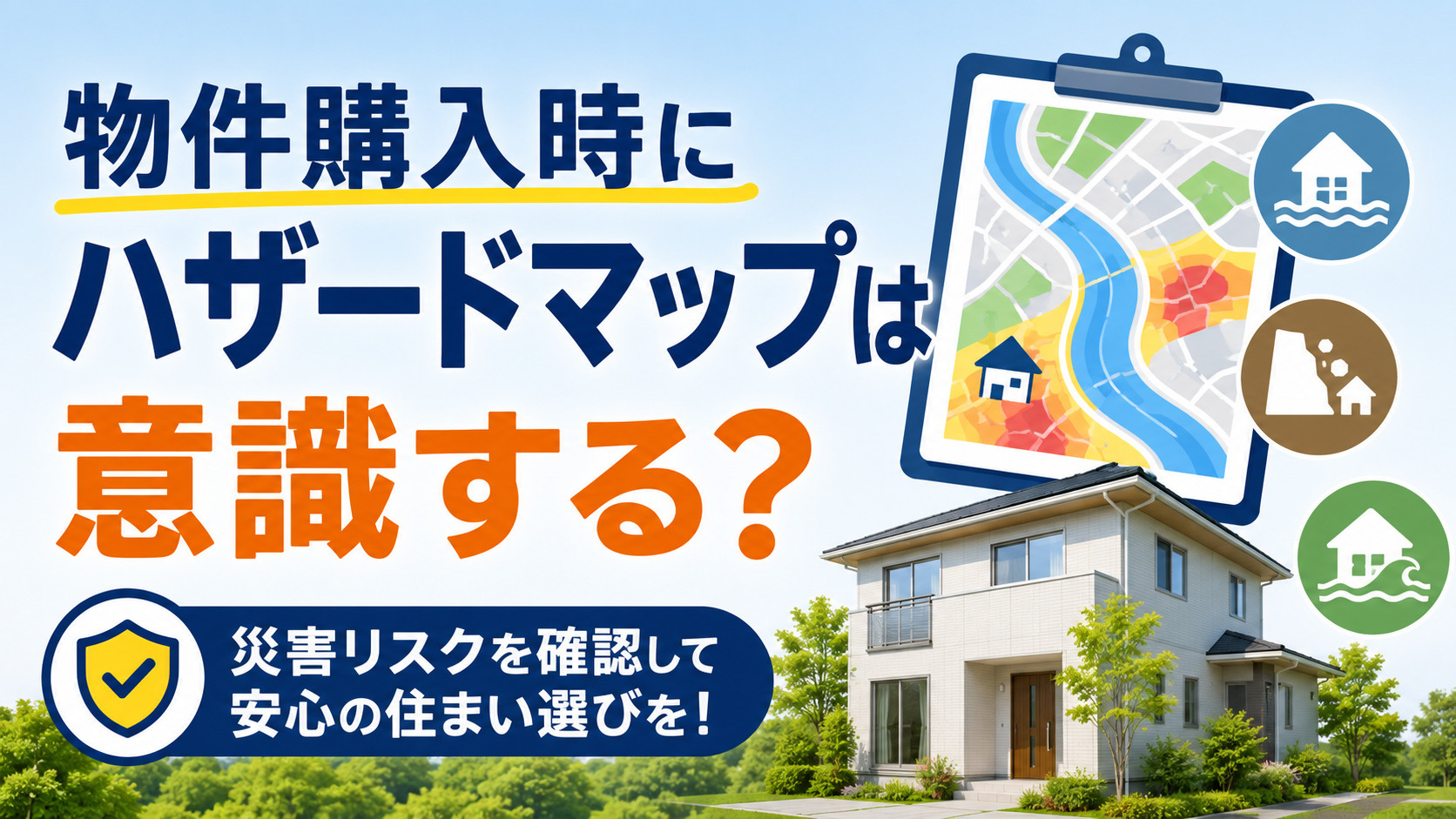 物件購入時にハザードマップは意識する？後悔しないために知って...の画像