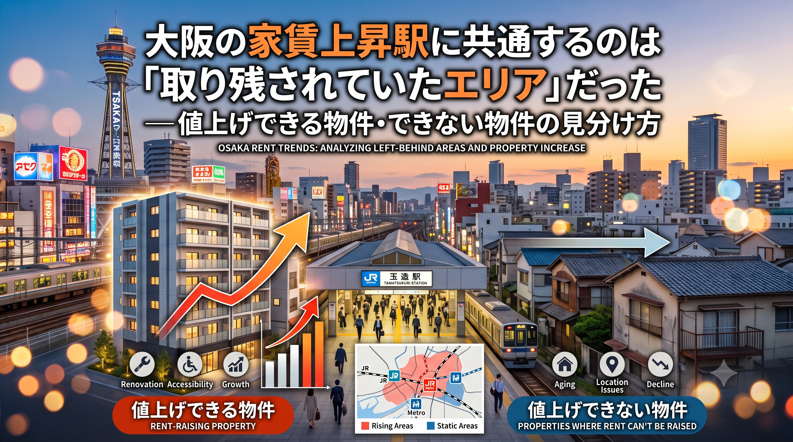 大阪の家賃上昇駅、共通点は「取り残されたエリア」だった｜値上...の画像