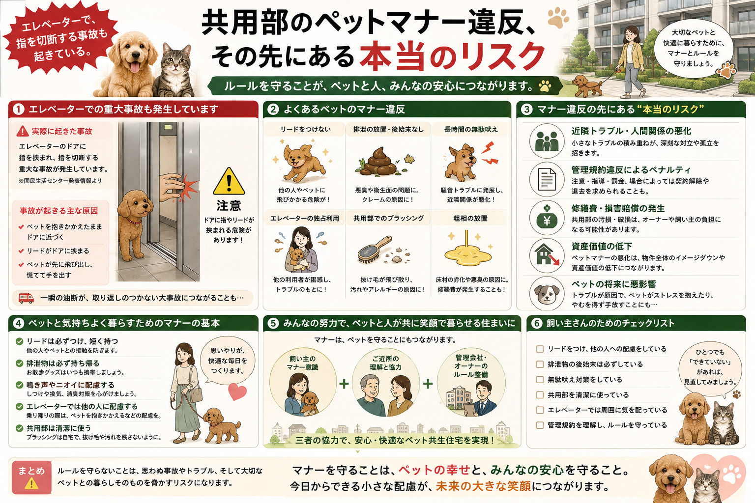 【完全版】エレベーター・共用廊下でのペットマナー違反トラブル...の画像