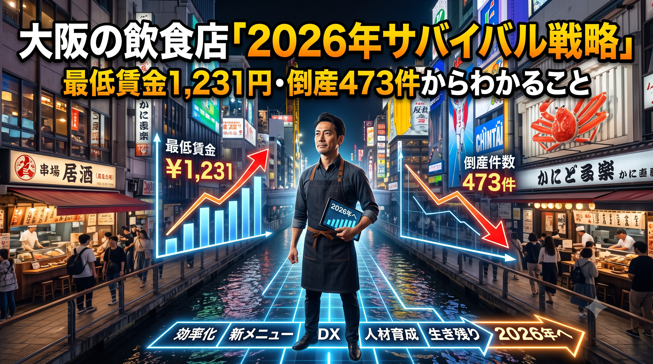 大阪の飲食店「2026年サバイバル戦略」最低賃金1,231円...の画像