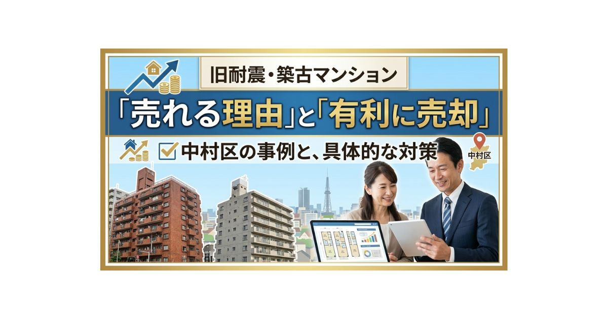 中村区で旧耐震マンションが売れない理由は？築古を有利に売却す...の画像