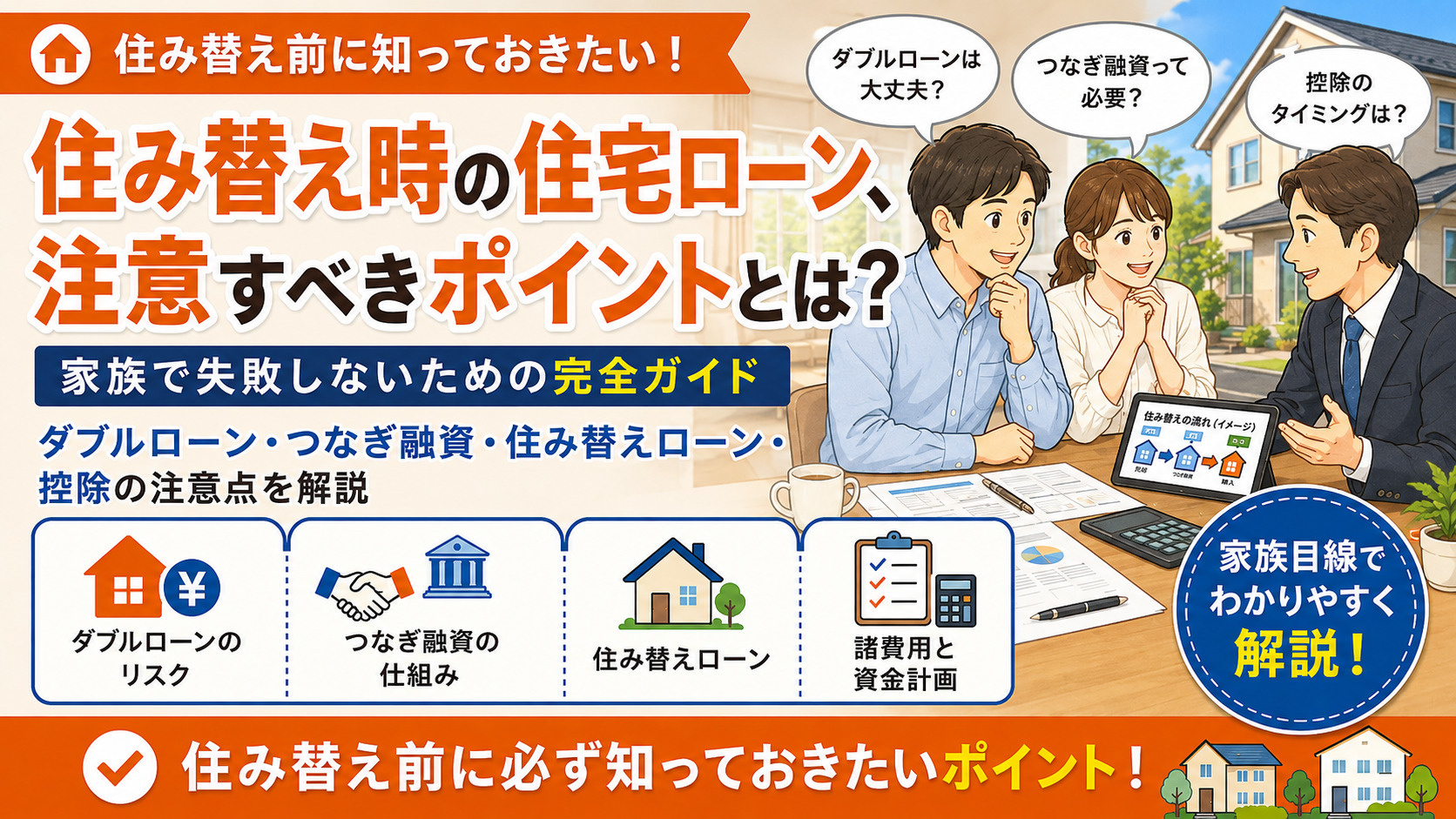 住み替え時の住宅ローン、注意すべきポイントとは？家族で失敗し...の画像