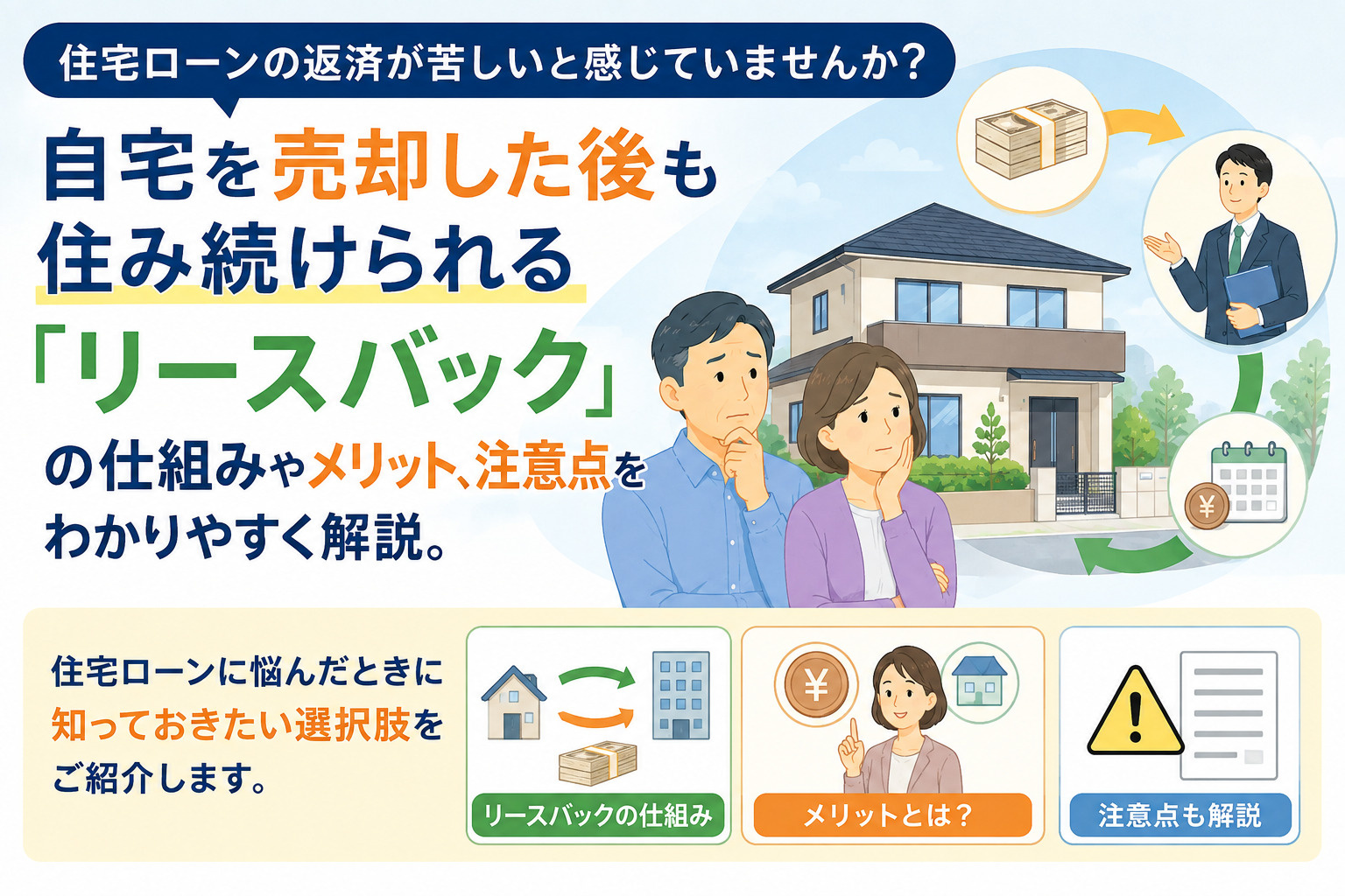 住宅ローンの返済が苦しい…「リースバック」という選択肢を知っ...の画像
