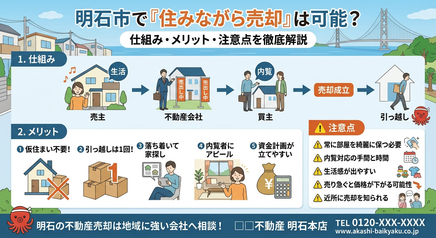 明石市の「住みながら売却」完全ガイド｜リースバックの仕組みと...の画像