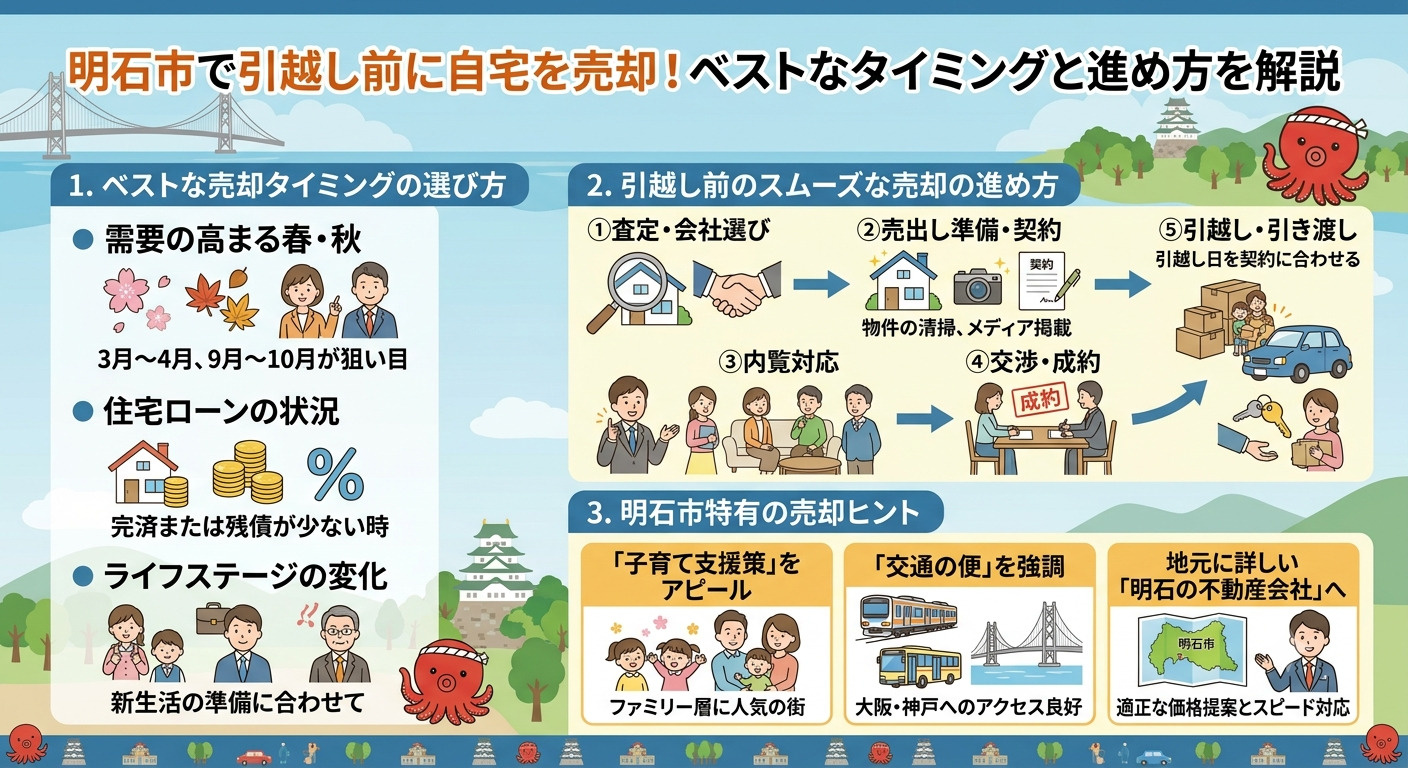 引越し前に明石市の自宅を売るには?流れ・注意点・スケジュール...の画像