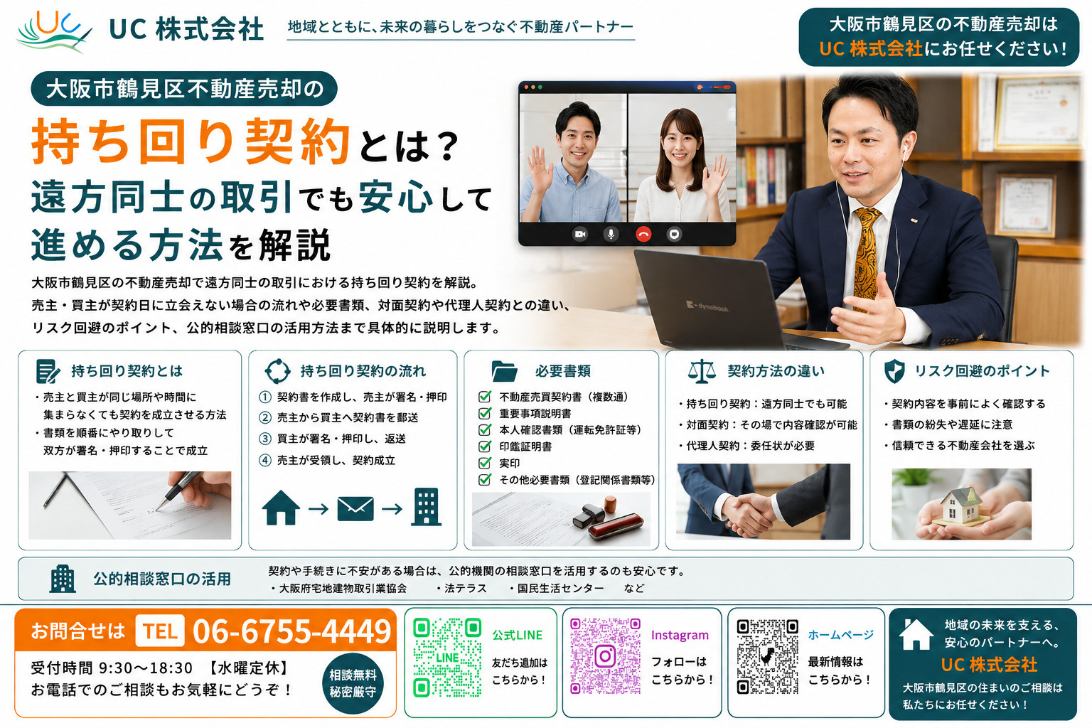 大阪市鶴見区不動産売却の持ち回り契約とは？遠方同士の取引でも...の画像