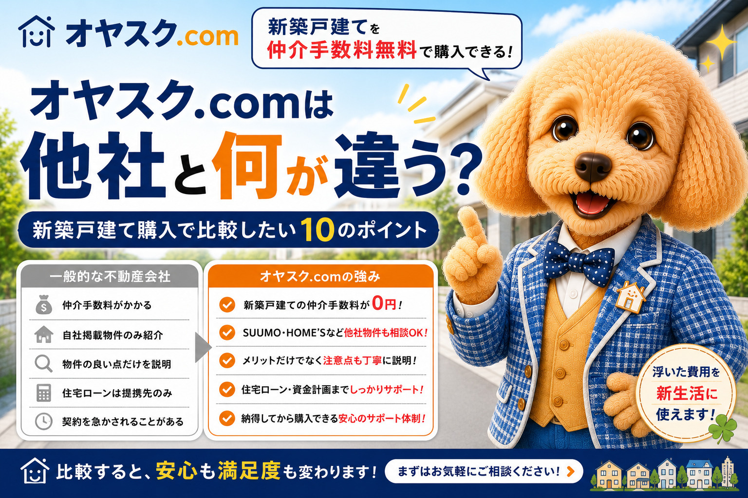オヤスク.comは他社と何が違う？新築戸建てを仲介手数料無料...の画像