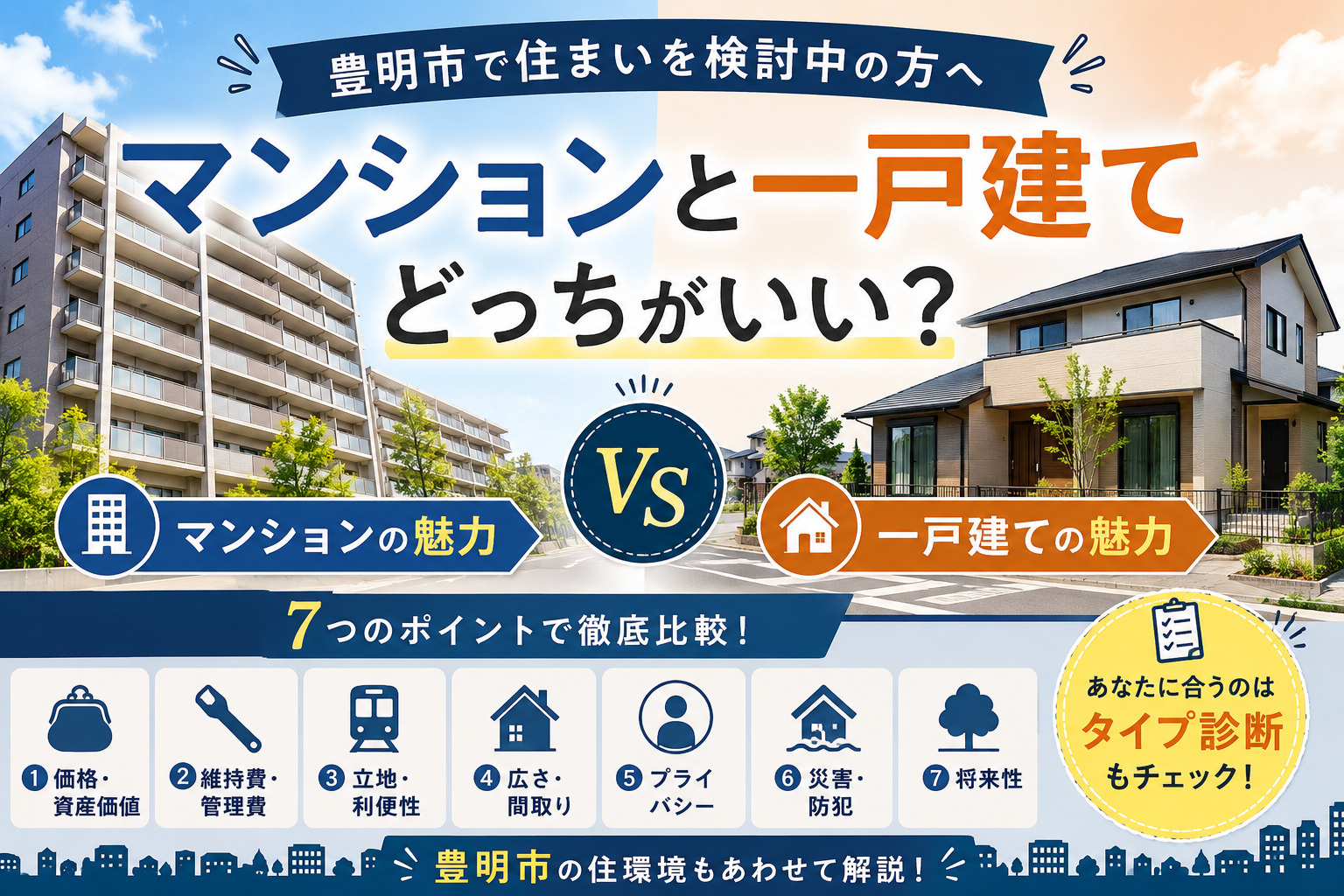 豊明市でマンション?一戸建て? 後悔しないための7つの比較ポ...の画像