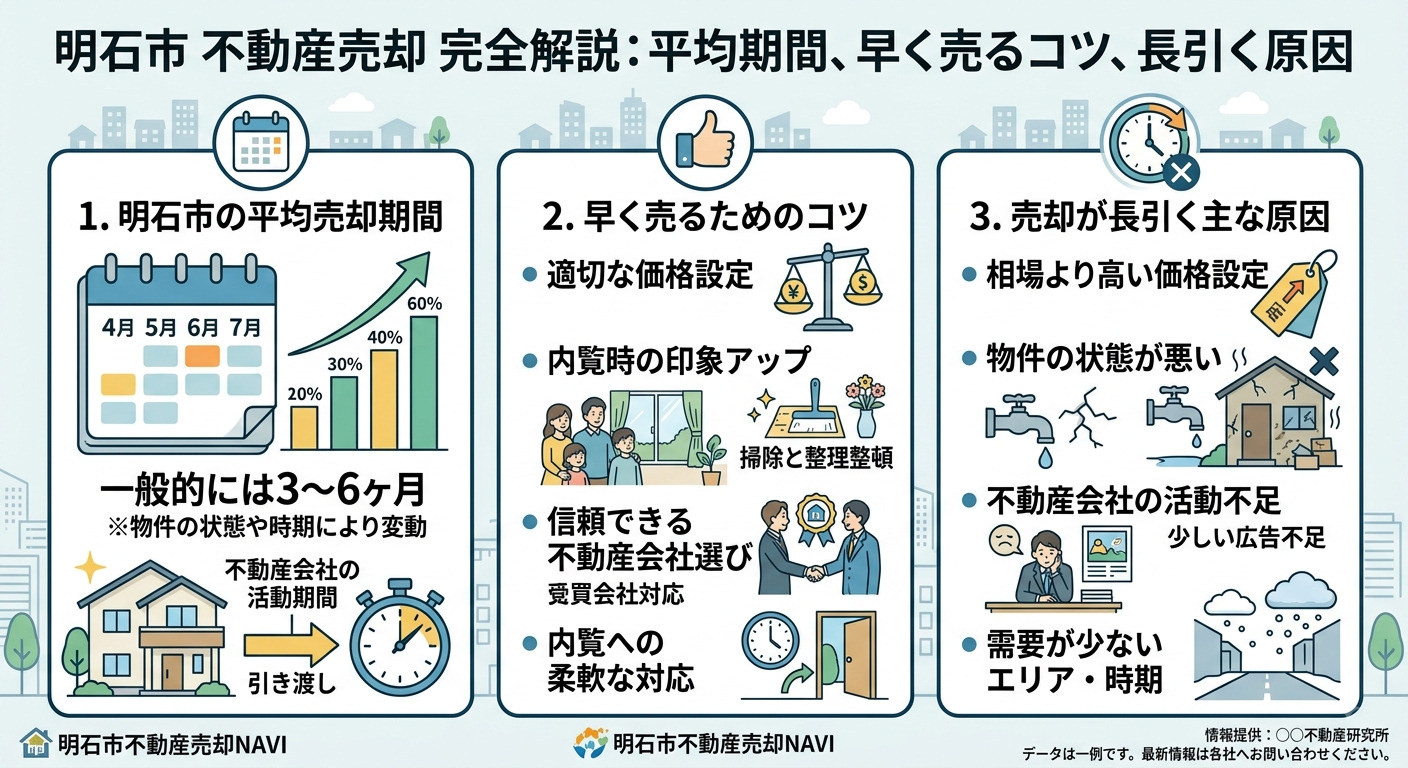 明石市で3か月以上売れていませんか？売却期間が長引く原因と今...の画像