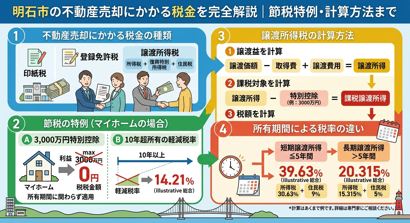 明石市の不動産売却にかかる税金を完全解説｜計算方法・節税特例...の画像