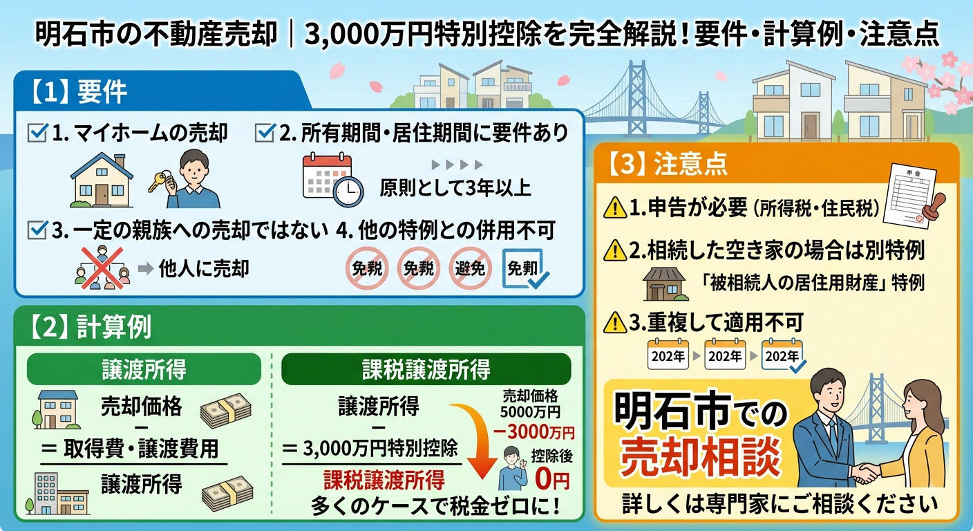 「3,000万円特別控除って使える？」明石市の不動産売却で税...の画像