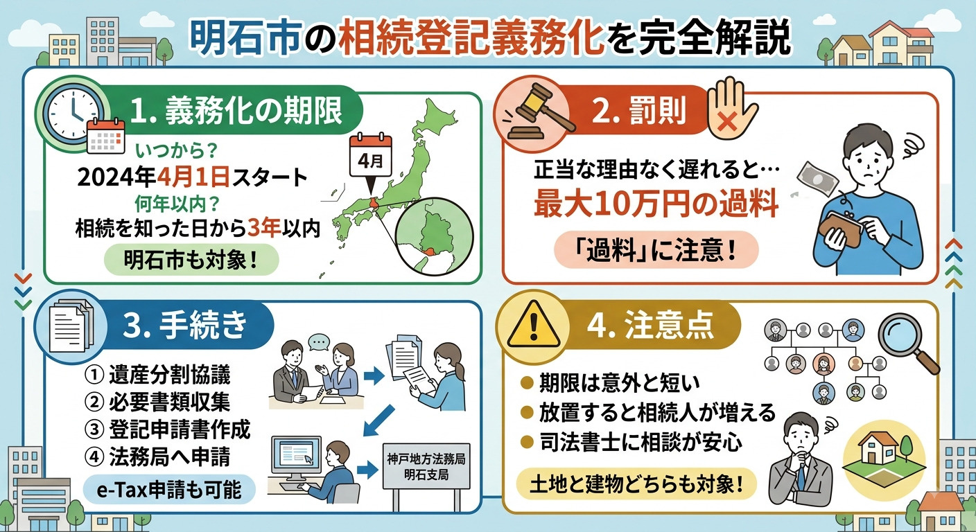 「相続登記してないと罰則があるって本当？」明石市の義務化内容...の画像