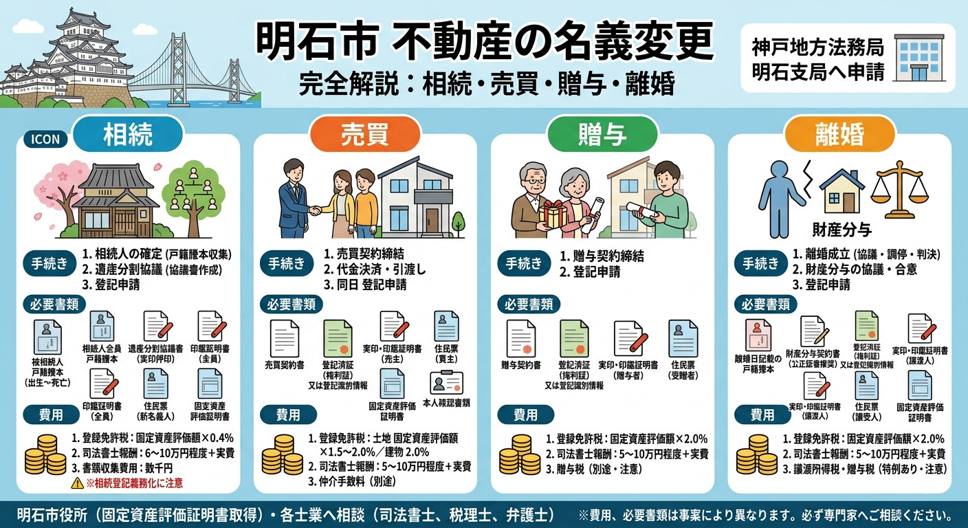明石市の不動産の名義変更、放置していませんか？手続き・費用・...の画像