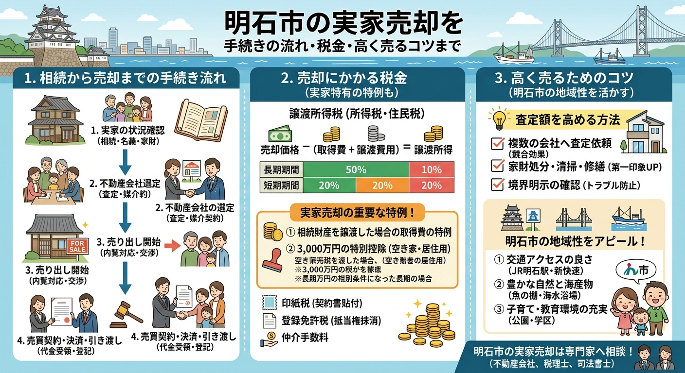 明石市】実家売却の流れ・費用・税金の特例・失敗しない注意点を...の画像