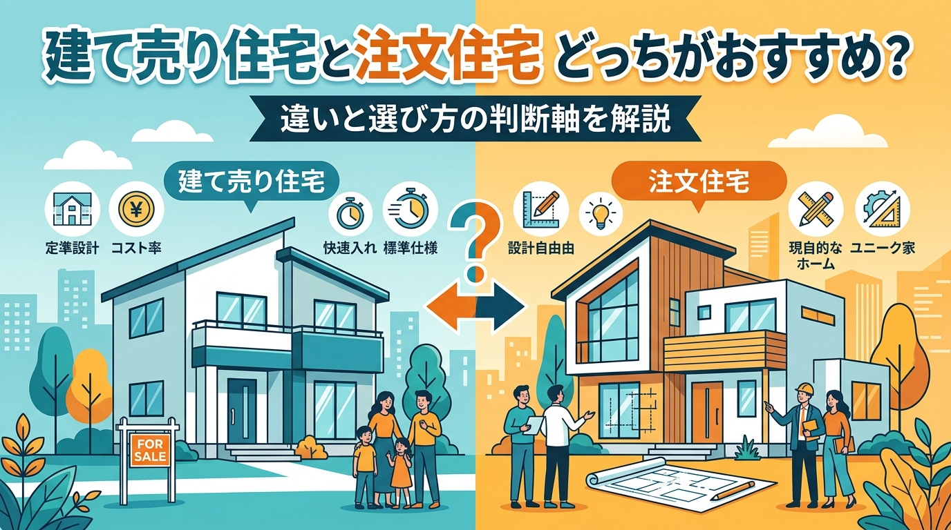 建て売り住宅と注文住宅どっちがおすすめ？違いと選び方の判断軸...の画像
