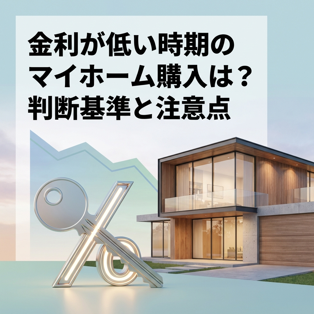 金利が低い時期のマイホーム購入は？購入前に知りたい判断基準と...の画像