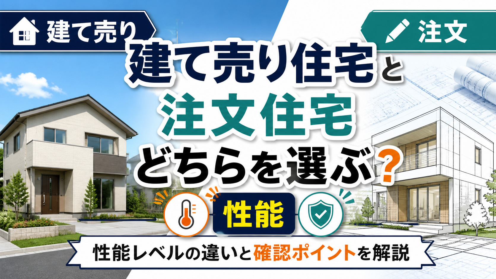 建て売り住宅と注文住宅どちらを選ぶ？性能レベルの違いと確認ポ...の画像