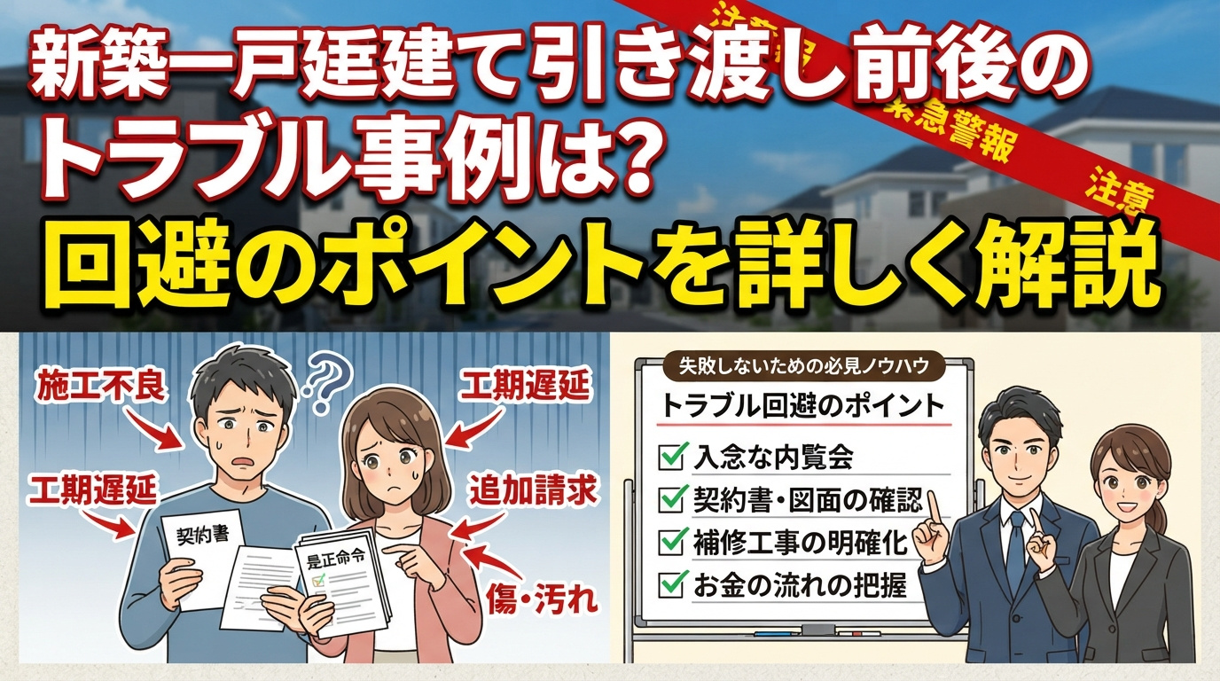 新築一戸建て引き渡し前後のトラブル事例は？回避のポイントを詳...の画像