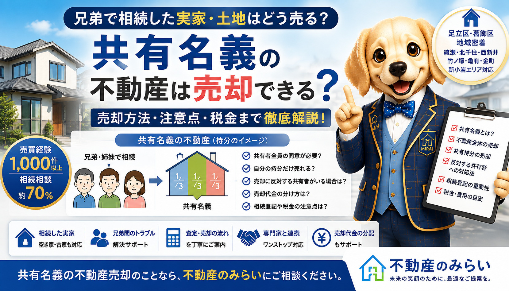 共有名義の不動産は売却できる？相続した実家を兄弟で共有してい...の画像