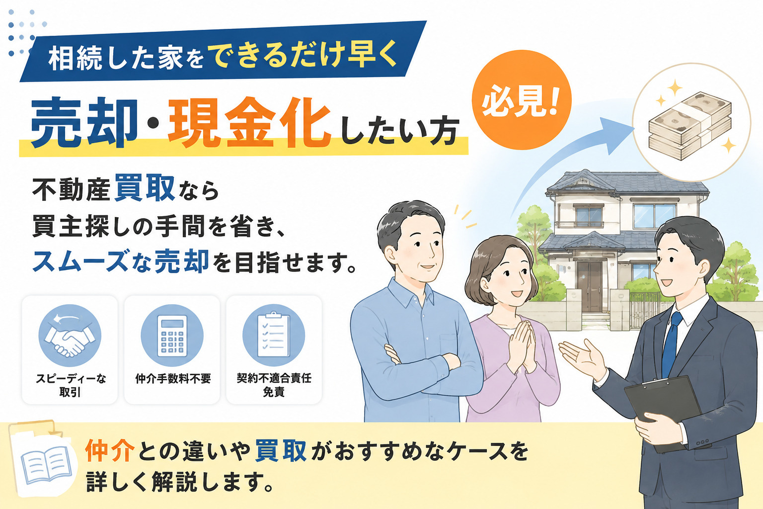 相続した家をすぐ現金化したい！不動産買取なら最短で売却できる...の画像